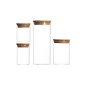 Food grade nuts coffee spice storage jar with bamboo lid BJ-06A